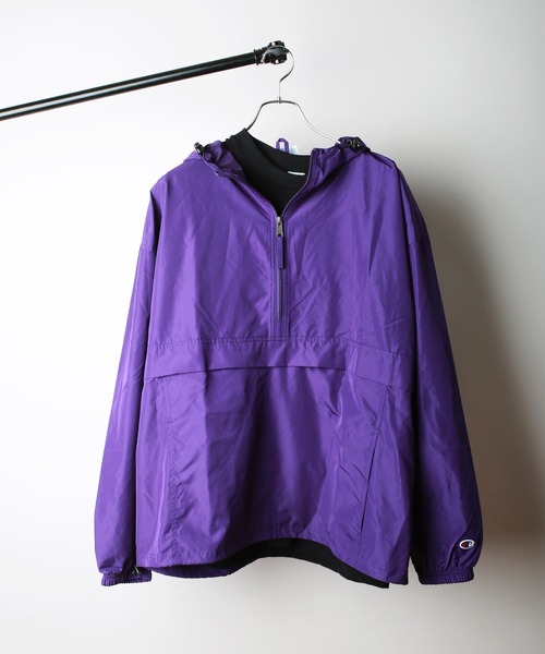 Champion Washington ナイロンジャケット黒紫 Champion（チャンピオン） ナイロンジャケット 「Champion」C3-A622