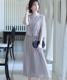 PourVous（プールヴー） ドレス ミモレ丈＆七分袖フォーマルサイド