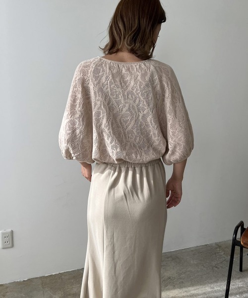 amiur トップス　あ Amiur（エミレ） tシャツ Tシャツ pattern puff sleeve tops