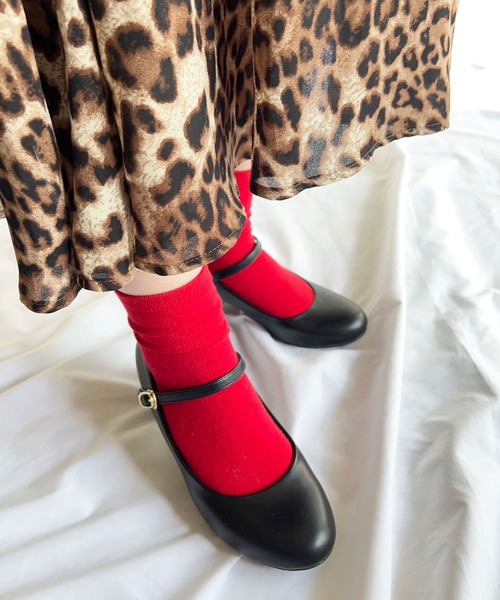 lus. パンプス ラウンドトゥストラップ付きパンプス 5.5cmヒール