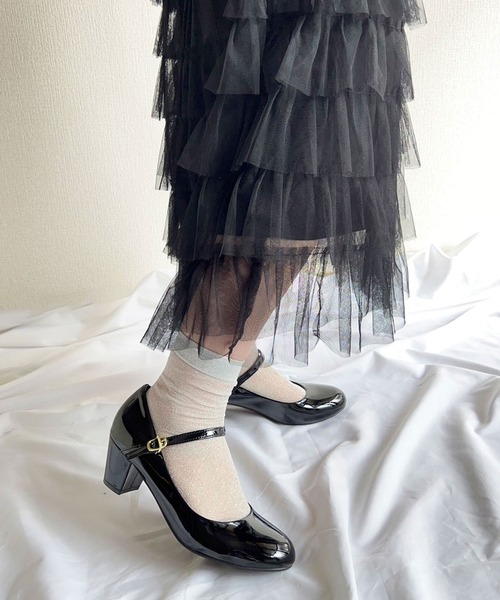 lus.（ラスドット） パンプス ラウンドトゥストラップ付きパンプス 5.5