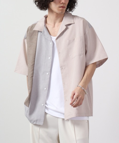 ルーズ ラペル 半袖 シャツ 3色 韓国 カジュアル メンズ nr9017 セール】【LURAKU】Half Sleeve Regular Collar Shirt - ルーズ