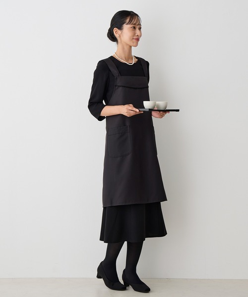 CARETTE（カレット） エプロン ご葬儀に使えるブラックエプロン「喪服