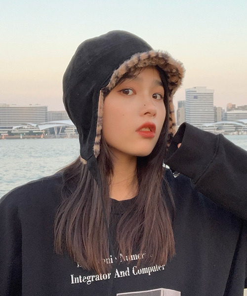 c.u.l キャップ 帽子 ヒョウ柄 フライトキャップ cula677 レディース