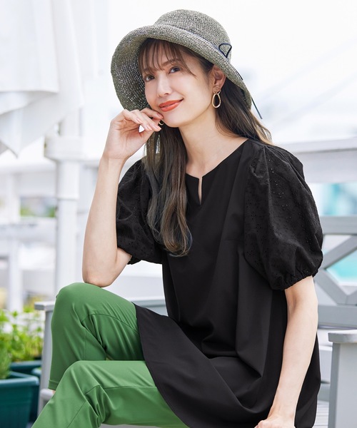 Tiaclasse ブラウス シャツ 「大きいサイズ」「2TYPE/総レース・袖