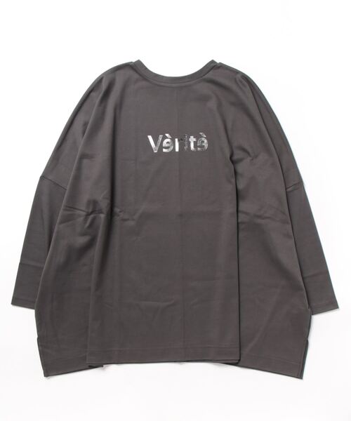tシャツ 箔プリントスムースワイドプルオーバーカットソー レディース セール】箔プリントスムースワイドプルオーバーカットソー（T