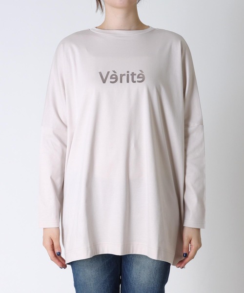tシャツ 箔プリントスムースワイドプルオーバーカットソー レディース Jines tシャツ 箔プリントスムースワイドプルオーバーカットソー