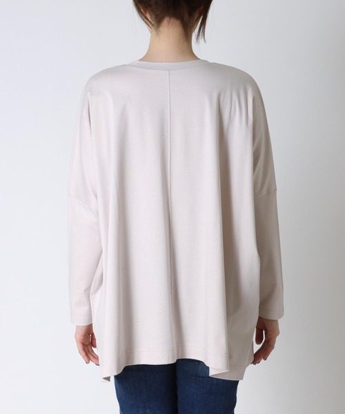 tシャツ 箔プリントスムースワイドプルオーバーカットソー レディース Jines tシャツ 箔プリントスムースワイドプルオーバーカットソー
