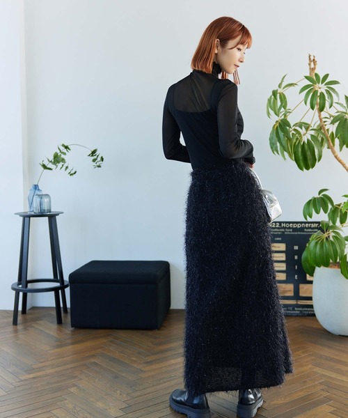 ELLIE 新品フェザーニットスカート　ブラック ELLIE 新品フェザーニットスカート ブラック ELLIE】フェザーニット