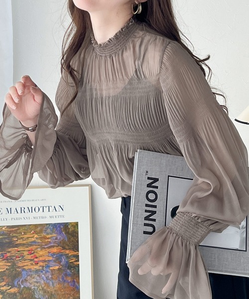 glamlips ラメ SHEER ヌーディー ブラウス シャツ⭐︎完売品⭐︎ glamlips ラメ SHEER ヌーディー ブラウス シャツ⭐︎完売品