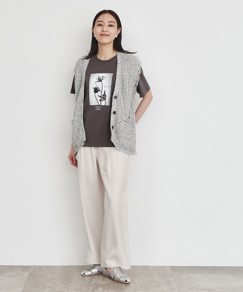ベスト ジレ ツイード風クラシカルベスト/手洗い可 レディース THE SHOP TK ベスト ジレ ツイード風クラシカルベスト/手洗い可