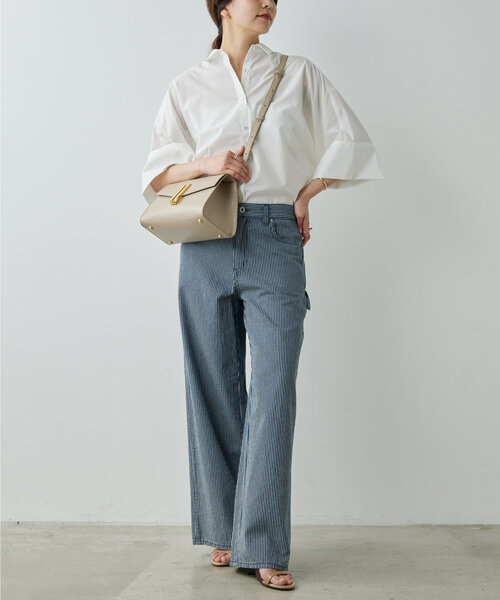 GALLARDAGALANTE パンツ ルーズヒッコリーパンツ レディース