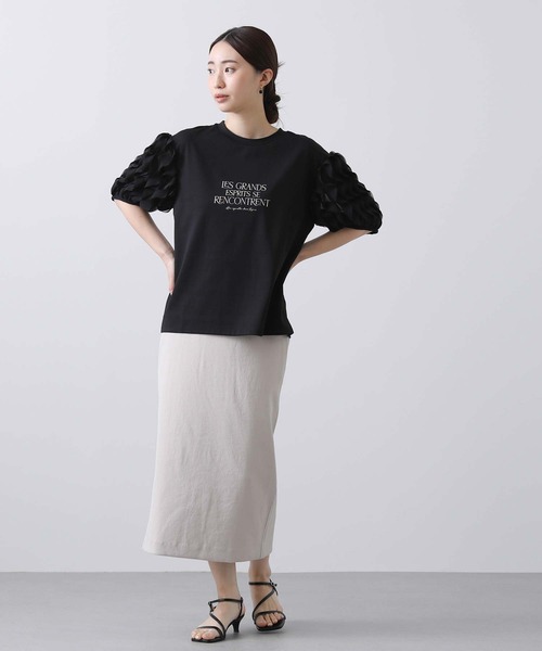 Gready Brilliant 半袖 カットソー レース ブラック Gready Brilliant tシャツ 袖3Dレースロゴカットソー