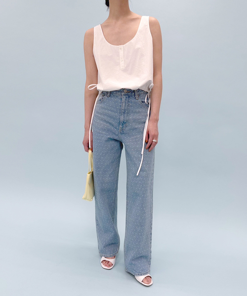 EDIT. FOR LULU パンツ デニム ジーンズ 「追加」ドットハイウエスト  