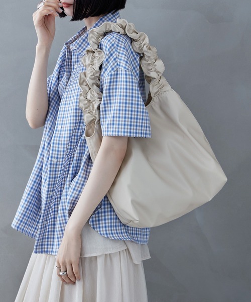 etoll.（エトル） トートバッグ フリルハンドルフェイクレザートート