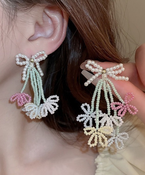 COO+i（クーイ） ピアス パール＆ビーズデザインピアス レディース