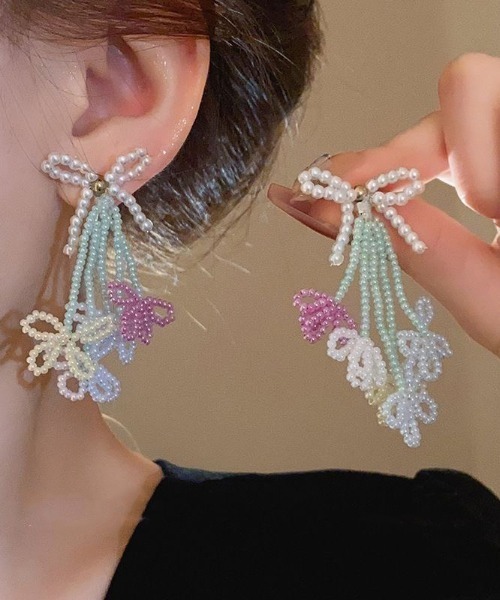COO+i（クーイ） ピアス パール＆ビーズデザインピアス レディース
