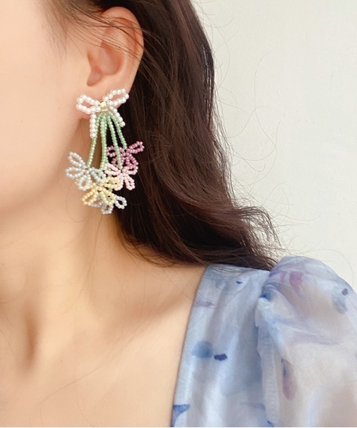 COO+i（クーイ） ピアス パール＆ビーズデザインピアス レディース