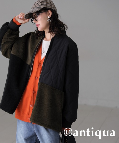 antiqua（アンティカ） コート アウター ボアキルティングジャケット