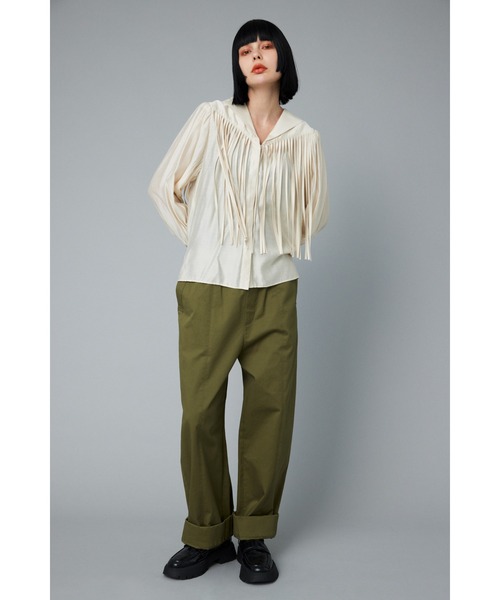 トップス FRINGE OPEN BLOUSE HeRIN.CYE ブラウス シャツ Fringe tops フリンジトップス レディース