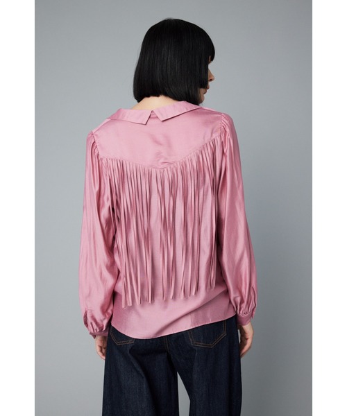 ヨリyoriコットンリネンフリンジブラウス☆トップスピンク HeRIN.CYE ブラウス シャツ Fringe tops フリンジトップス レディース