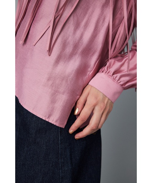 ヨリyoriコットンリネンフリンジブラウス☆トップスピンク HeRIN.CYE ブラウス シャツ Fringe tops フリンジトップス レディース