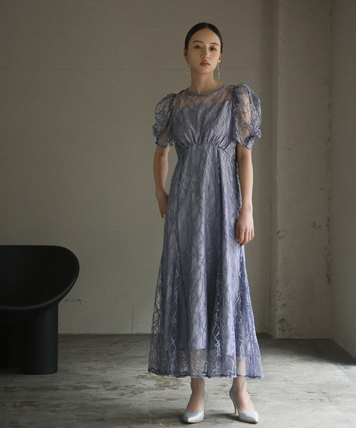 GIRL DRESS FOR NOW パーティードレス ドレス パフスリーブ総レース