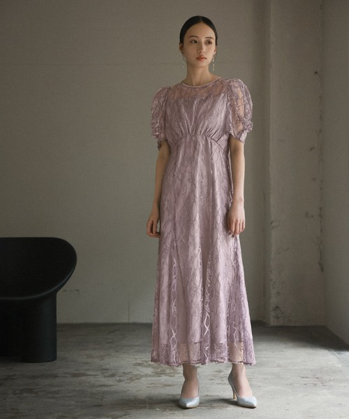 GIRL DRESS FOR NOW パーティードレス ドレス パフスリーブ総レース