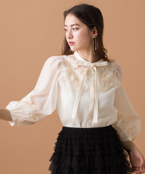 Audie a Muses 幅広レースフレアチュニック