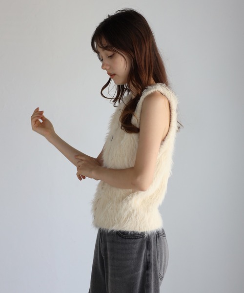 ENC ベスト ジレ 2way feather yarn vest / 前後2WAYフェザーヤーン ENC ベスト ジレ 2way feather yarn vest / 前後2WAYフェザーヤーン