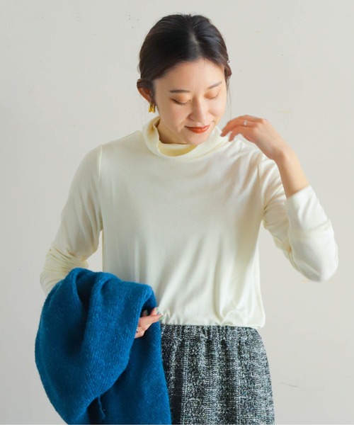 tシャツ ウール混リブ　タートルネックP/O レディース