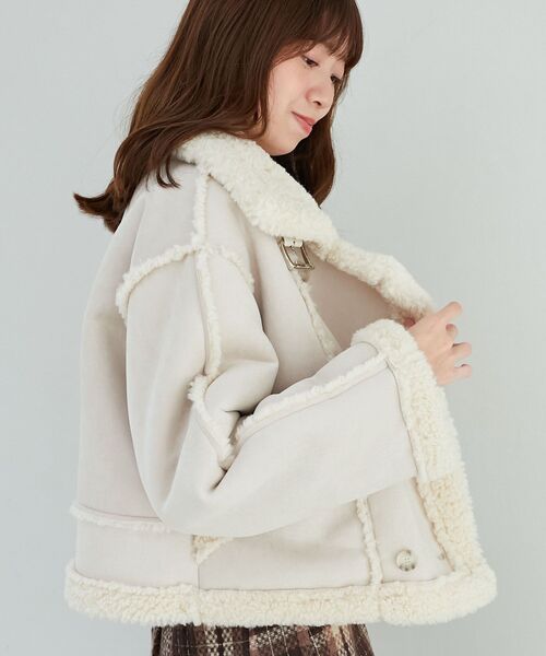 MAJESTIC LEGON コート アウター もこもこボアショートジャケット