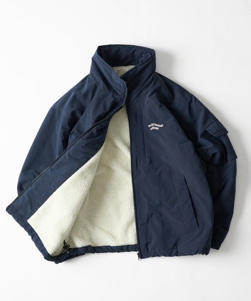 Adoon plain ブルゾン アウター ADDED STAND NECK BOA BLOUSON