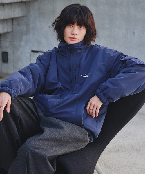 Adoon plain ブルゾン アウター ADDED STAND NECK BOA BLOUSON