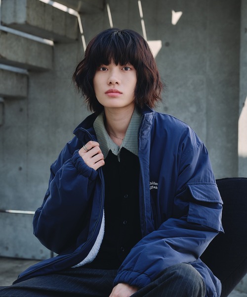 Adoon plain ブルゾン アウター ADDED STAND NECK BOA BLOUSON 