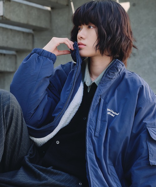 Adoon plain ブルゾン アウター ADDED STAND NECK BOA BLOUSON