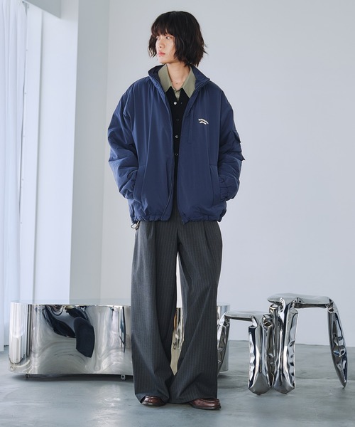 Adoon plain ブルゾン アウター ADDED STAND NECK BOA BLOUSON