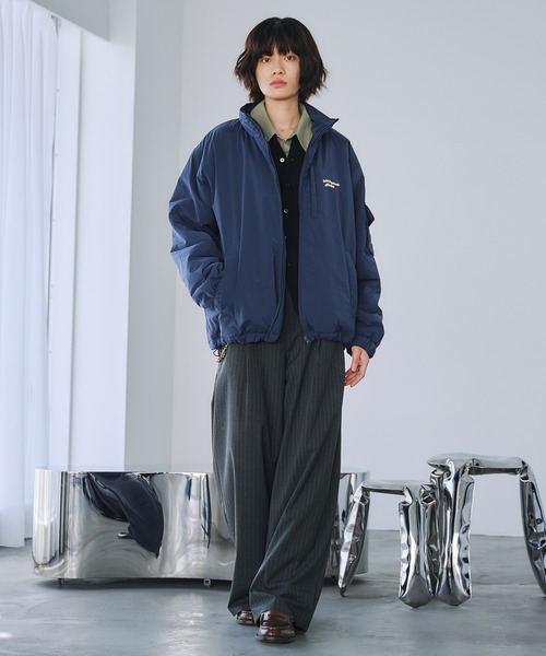 Adoon plain ブルゾン アウター ADDED STAND NECK BOA BLOUSON