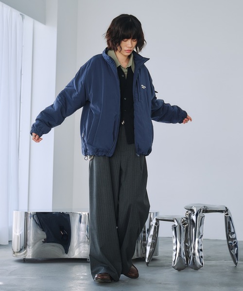 Adoon plain ブルゾン アウター ADDED STAND NECK BOA BLOUSON