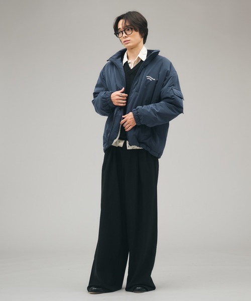 Adoon plain ブルゾン アウター ADDED STAND NECK BOA BLOUSON