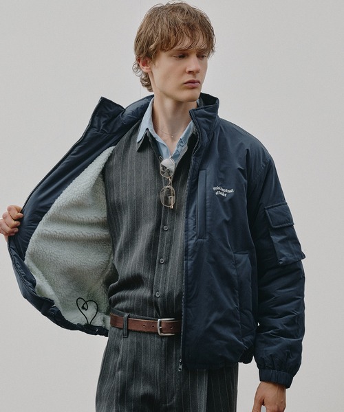 Adoon plain ブルゾン アウター ボア ADDED STAND NECK BOA BLOUSON