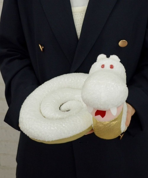 nici（ニキ） おもちゃ NICI/ヘビ2025 ぬいぐるみ ホワイト×ゴールド