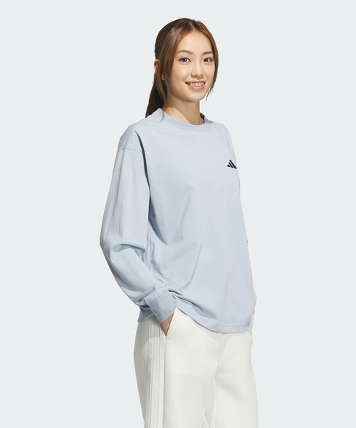 adidas tシャツ エッセンシャルズ プラス スモールロゴ 長袖T