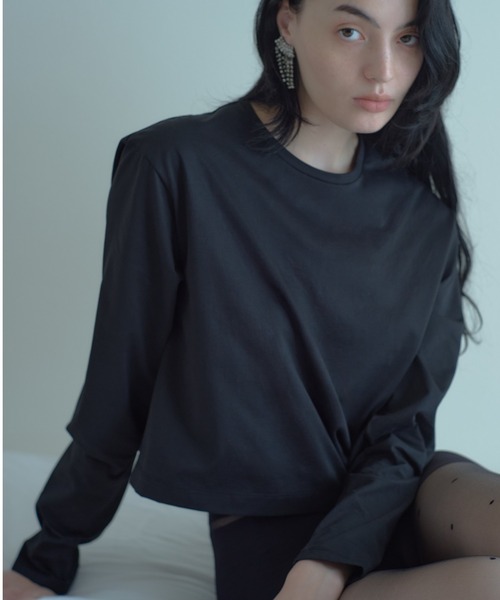 「IRIS47」 長袖カットソー FREE ブラック レディース IRIS47 tシャツ 「IRIS 47」silky long tops/シルキー ロング