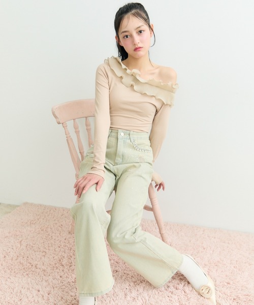 るる　様確認用 TITTY＆CO. ジーンズ デニム デニムパンツ パールデコレーション