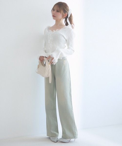 TITTY＆CO. ジーンズ デニム デニムパンツ パールデコレーション