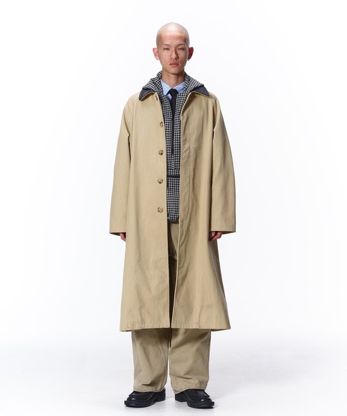 オフロックJIEDA レザー カラーフェード オーバーコート JieDa（ジエダ） ステンカラーコート コート LEATHER COLLAR FADE OVER