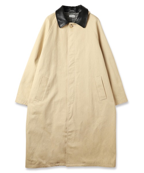 オフロックJIEDA レザー カラーフェード オーバーコート JieDa（ジエダ） ステンカラーコート コート LEATHER COLLAR FADE OVER