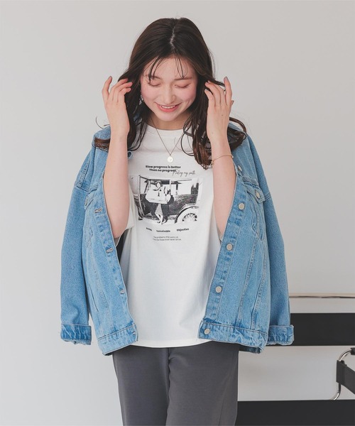 titivate tシャツ オーバーサイズピグメントフォトプリントT