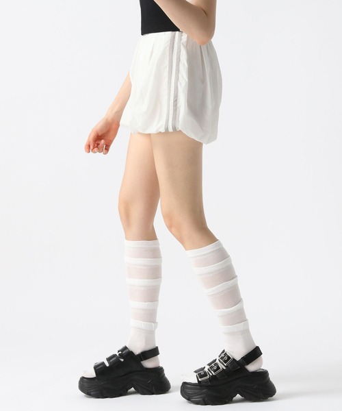 PLEATS PLEASE ストライプ バルーンショートパンツ FOREVER21 パンツ 「2025SS」ラインバルーンショートパンツ